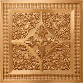 Gold 3D Ceiling Panels, 2'x2', 40 Sq Ft, Pack of 10