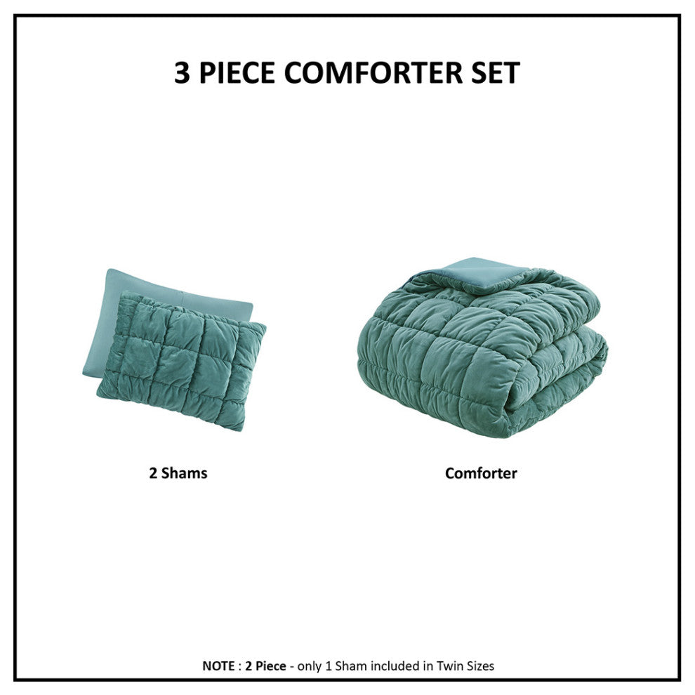 Intelligent Design Velvet Dream Puff 3 Piece Comforter Set