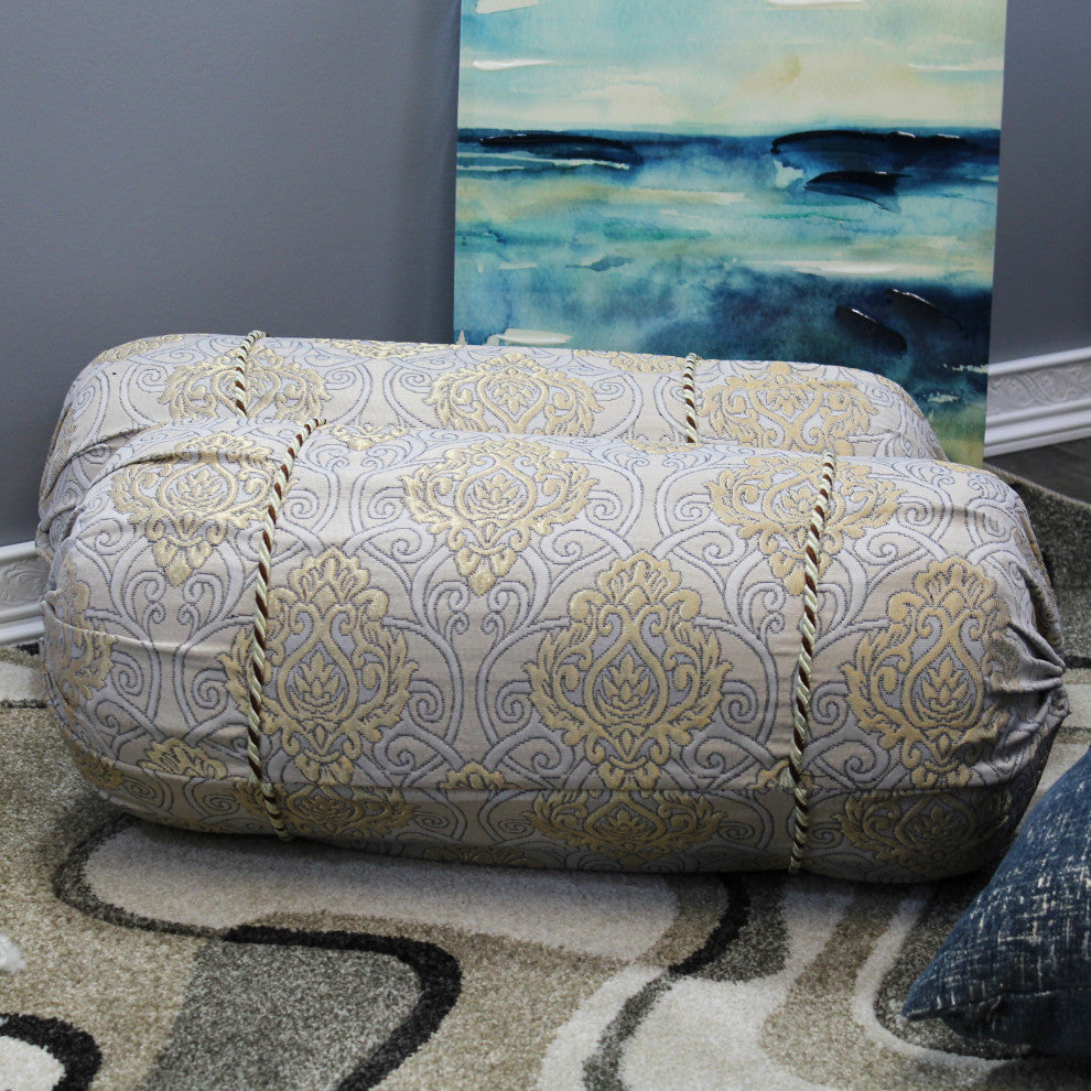 Natural Geo Cream/Gold Gao Takiya Bolster Pillow, Set of 2
