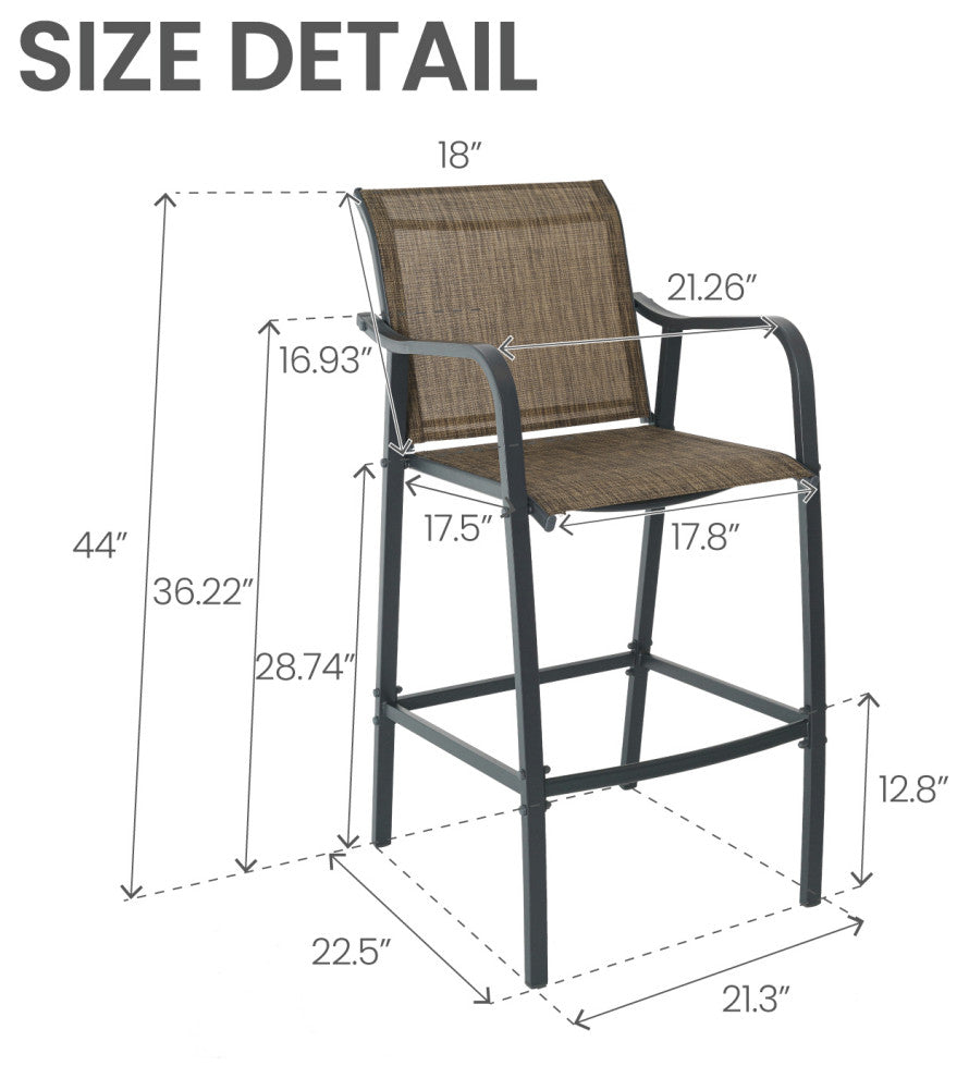Set of 2 Outdoor bar stoolst Patio Bar Chair,patio furniture set, Earth