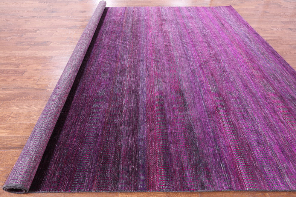 11' Square Wool and Silk Super Savannah Gabbeh Hand-Knotted Rug Q8988