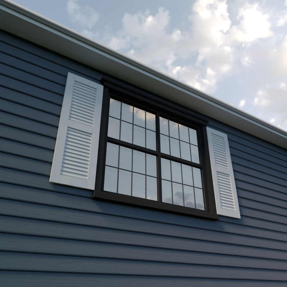 Rustic 2 Equal Louver Faux Wood Shutters, Per Pair, Knotty Pine, 18x68"