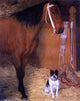 Edgar Degas At the Stables- Horse and Dog, 20"x25" Wall Decal