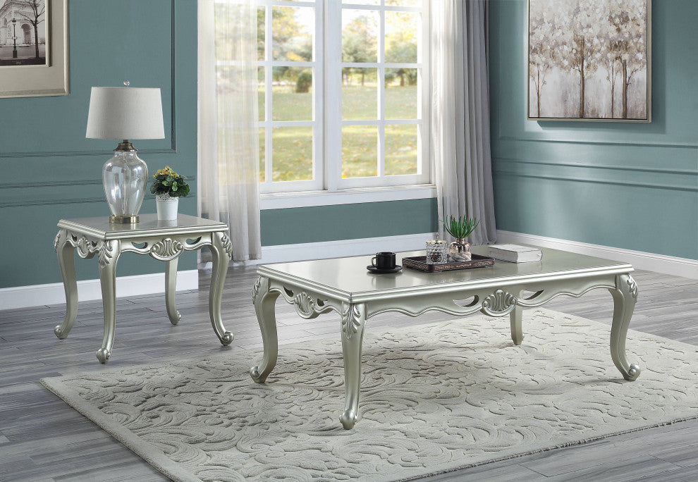 ACME Qunsia End Table, Champagne Finish