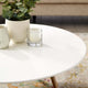 Modern Lounge Round Coffee Table, Wood Metal Steel, White Natural Walnut