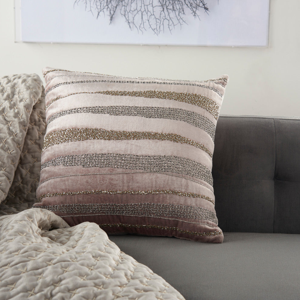 Mina Victory E1057 Throw Pillow, Nude, 18" x 18"