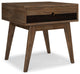 Clarkson Solid Acacia Wood End Table, Rustic Natural Aged Brown
