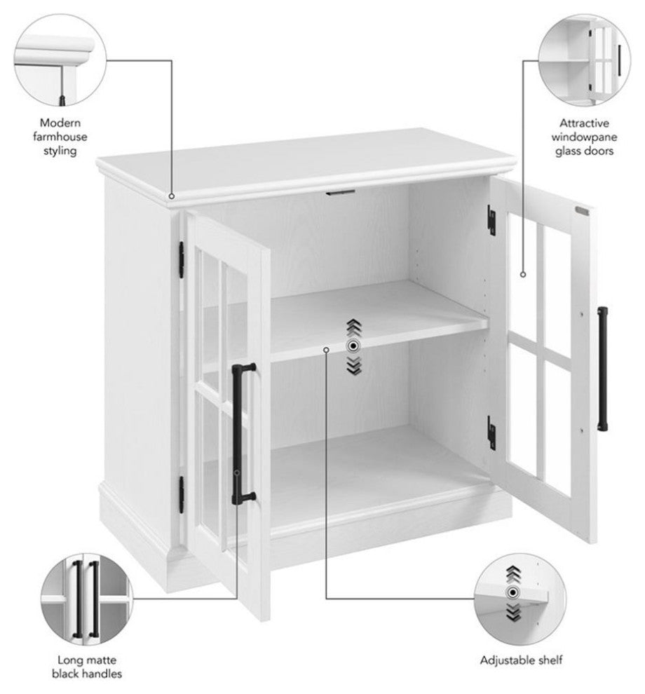Westbrook 32W Storage Cabinet with Glass Doors by Bush Furniture