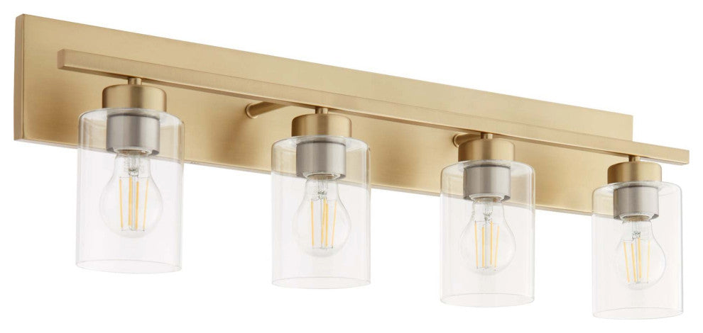 Quorum International 5012-4 Carter 4 Light 30"W Vanity Light - Aged Brass