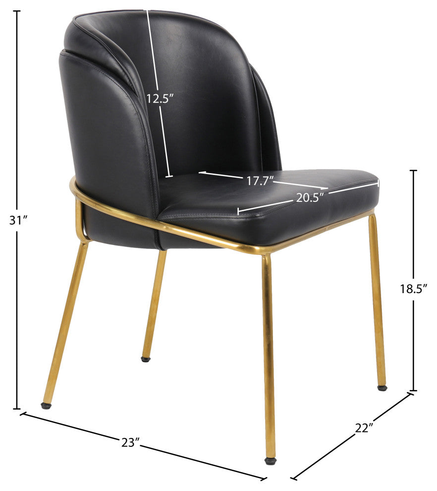 Jagger Upholstered Dining Chair, Black, Set of 2