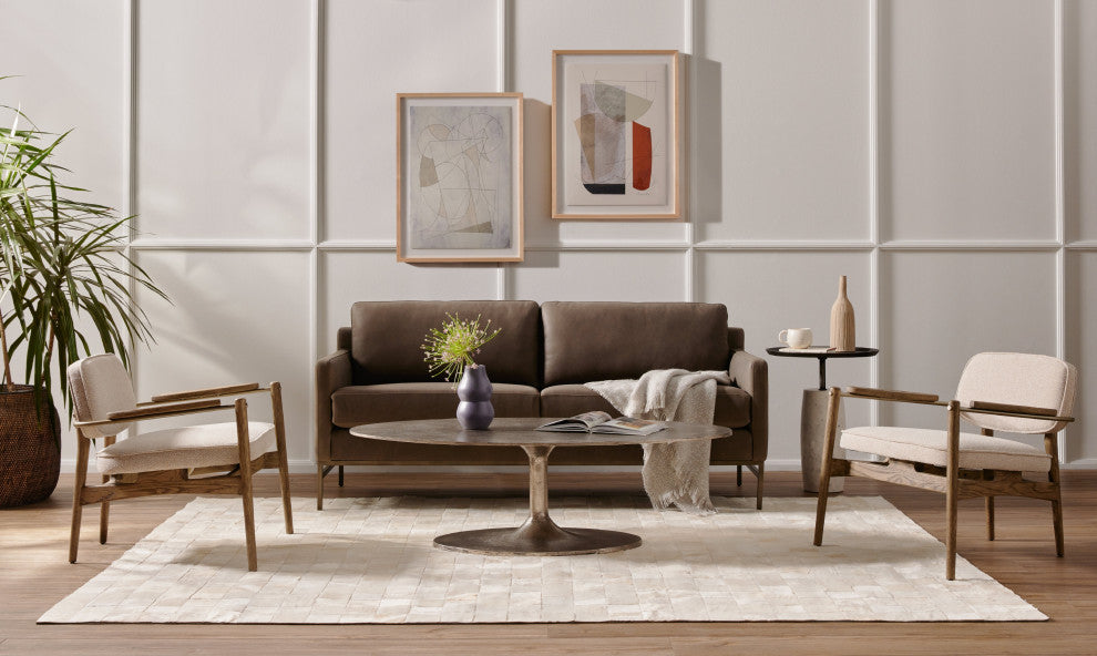 Cronos End Table-Polished White Marble