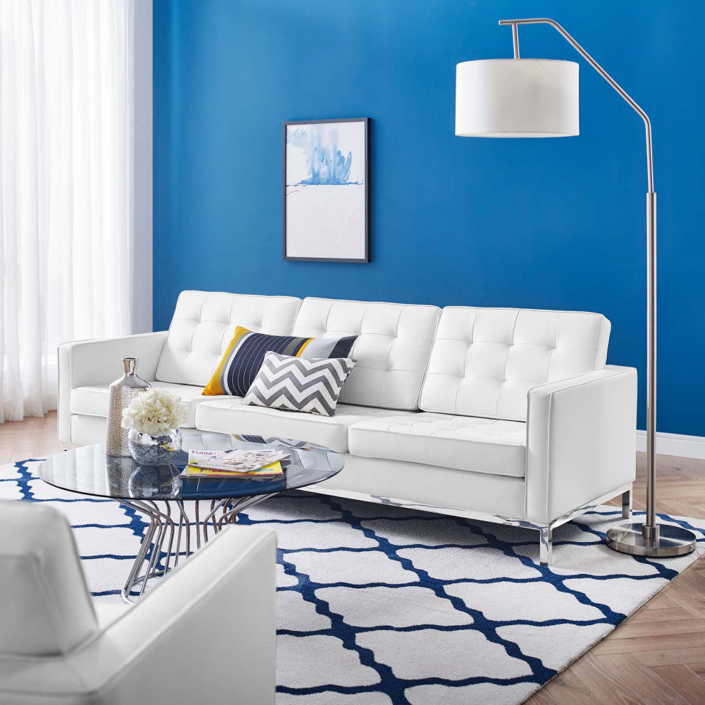 Modway Loft Tufted Upholstered Faux Leather sofa