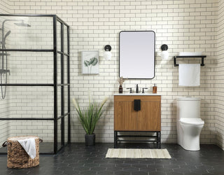 Home Living 19" Modern Walnut Brown-Light Bathroom Vanity