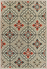 Oriental Weavers Latitude Grey/ Orange Geometric Indoor/Outdoor Rug 9'10"X12'10"
