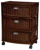 23" Natural Fiber Chest of Drawers, Mocha