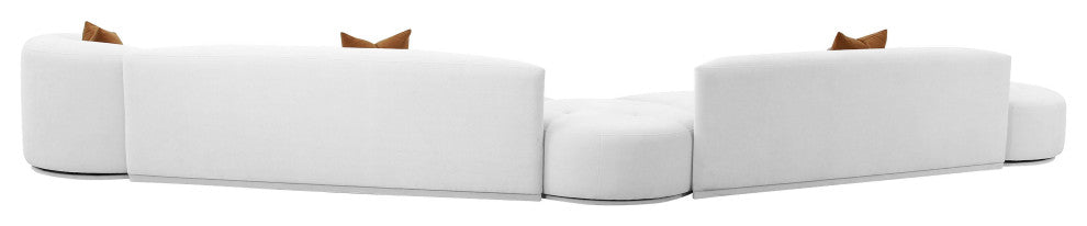 Fickle Grey Velvet 5-Piece Modular Chaise Sectional - Grey
