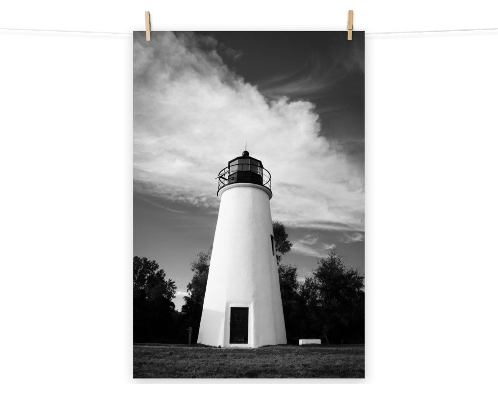 Touch the Sky Landscape Photo, Lighthouse Unframed Wall Art Print, 24" X 36"