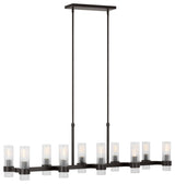 Geneva 10-Light Indoor Linear Chandelier, Aged Iron