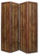 HomeRoots 1" x 76" x 84" Brown Faux leather Reptillian Screen