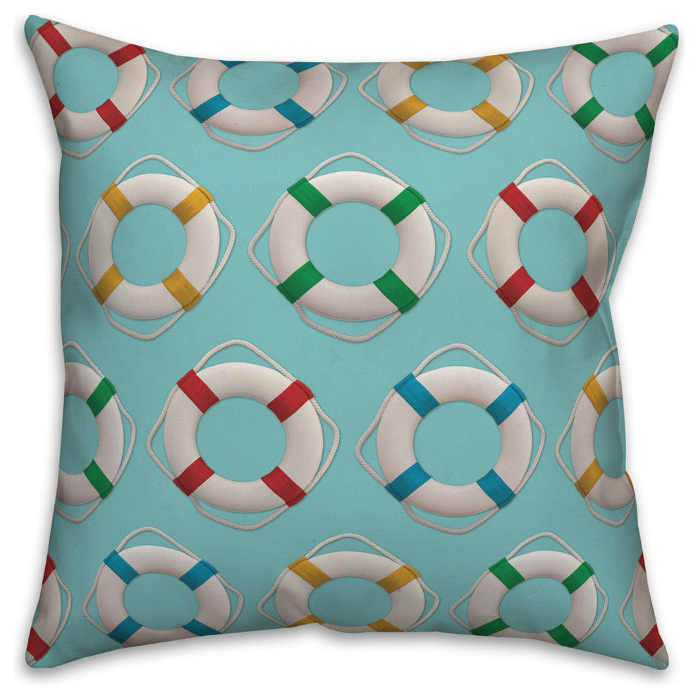 Lifesaver Pattern 18x18 Throw Pillow Cover