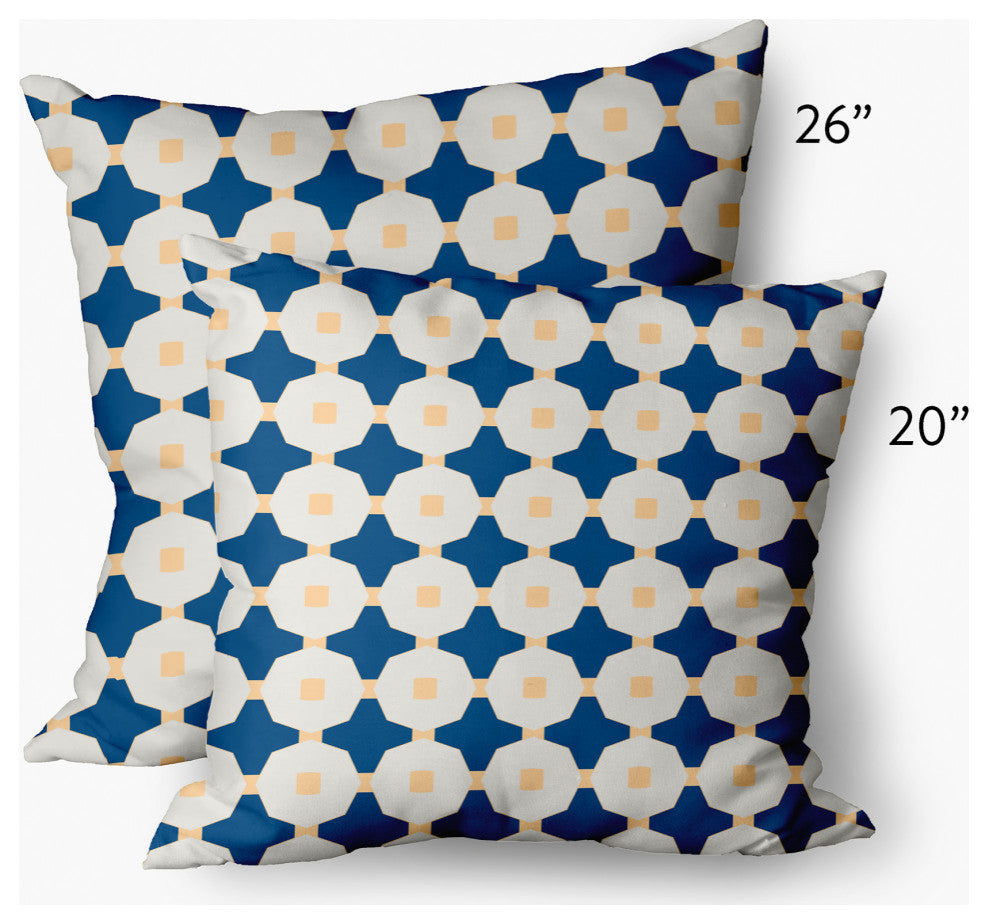 Button Up Decorative Throw Pillow, Dark Cobalt Blue, 26"x26"