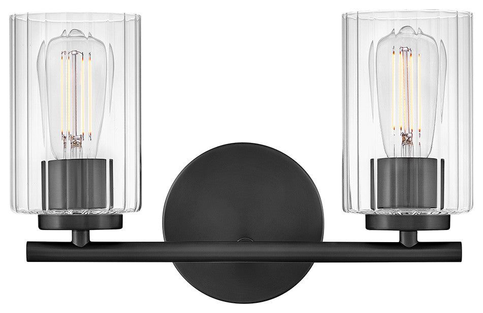 Lark Leta Small Two Light Vanity, Black