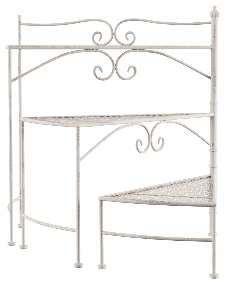 3-Tier Indoor or Outdoor Folding Spiral Stair Wrought Iron Plant Stand