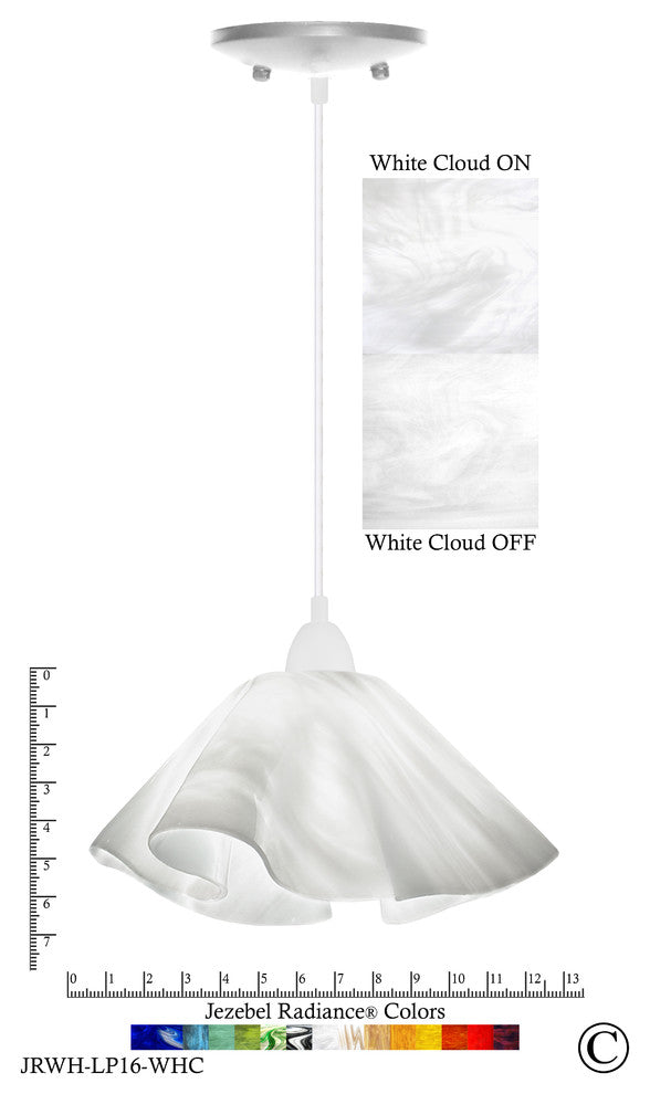 Jezebel Radiance Lily Large Pendant, White Cloud