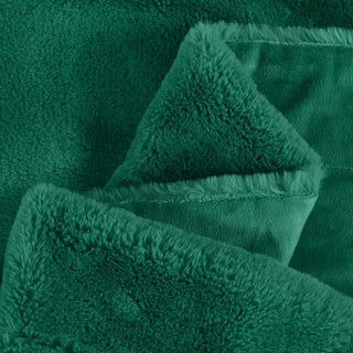 Fox Faux Fur Throw Blanket, Teal Green, 50''x60''