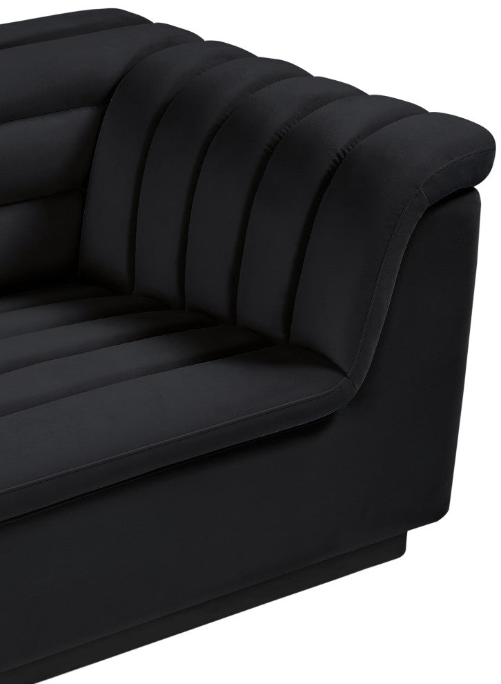 Cascade Upholstered Set, Black, Velvet, Chair