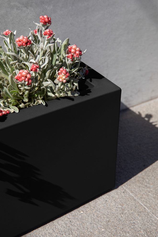 Veradek Block Series Trough 36" Planter, Black