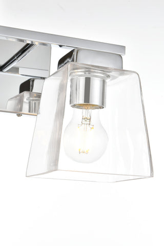 2 Light Chrome And Clear Bath Sconce
