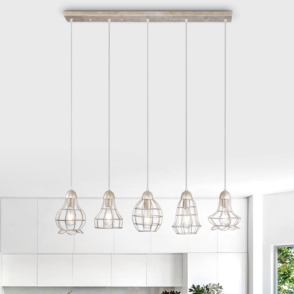 Thoas 5-Light Silver Cluster Pendant