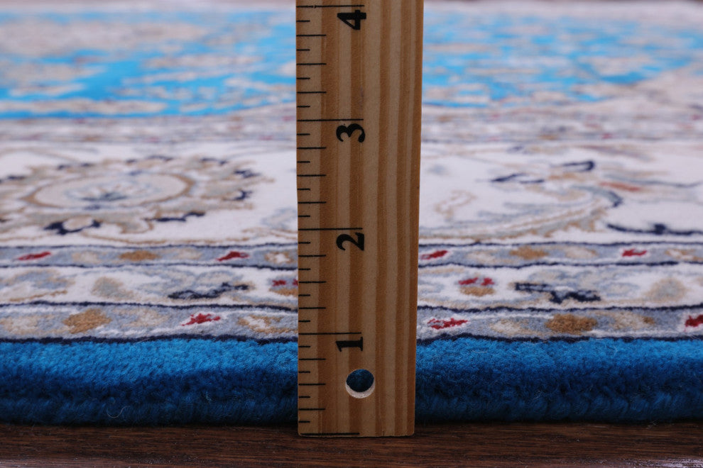 8' 1" X 10' 1" Wool & Silk Hand Knotted Persian Nain Rug - Q13144