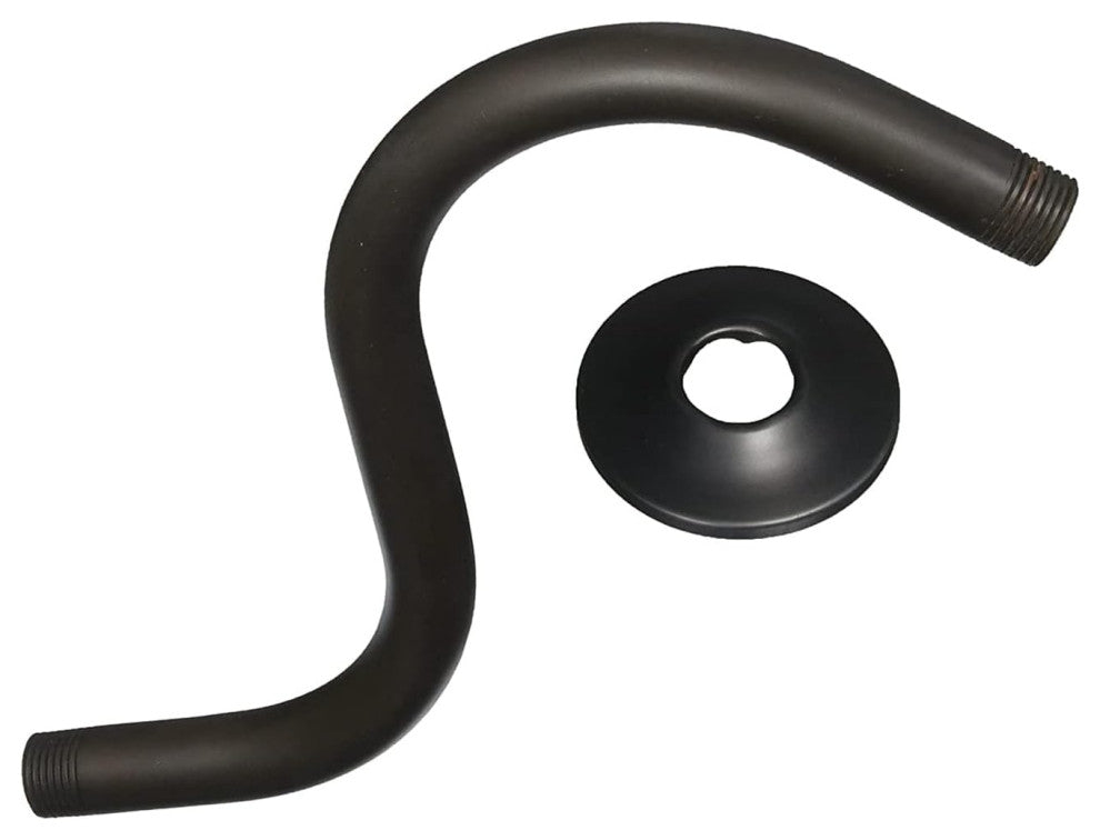 8" S-Shaped Shower Arm And Flange, Oil Rubbed Bronze