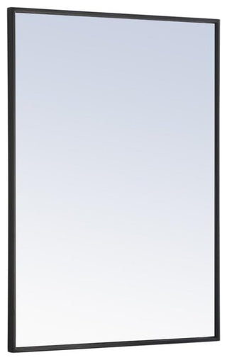 Elegant Decor Monet 32" x 24" Rectangle Metal Frame Mirror in Black