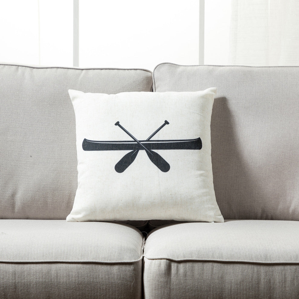 Cottage Icons Throw Pillow Set of 2, Canoe