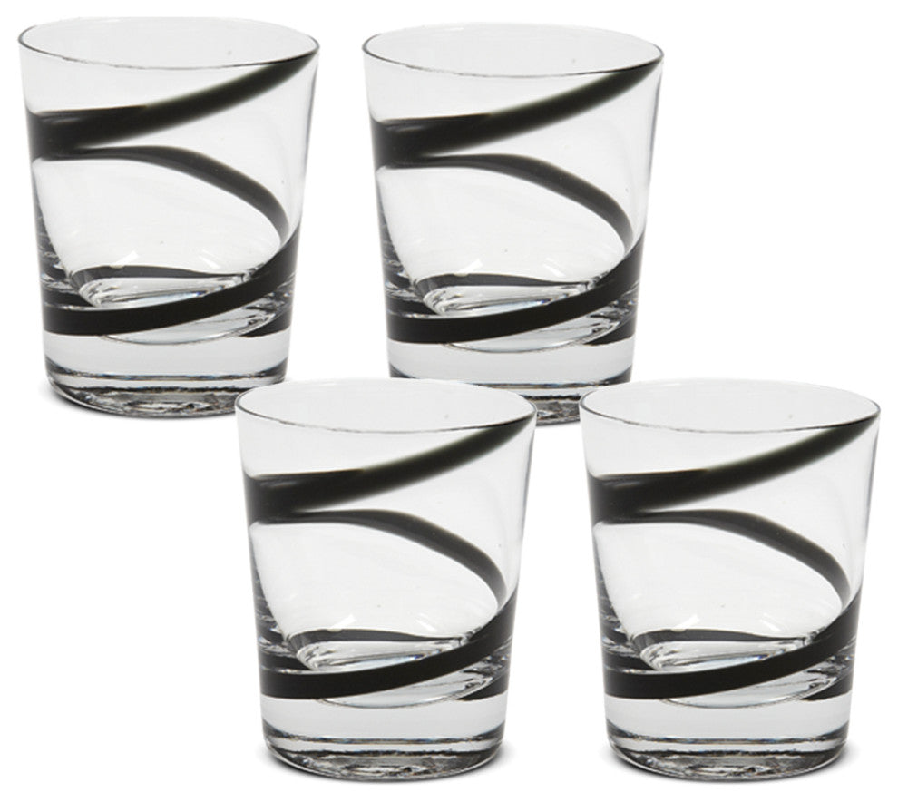 Crazy Rocks, Set of 4, Black