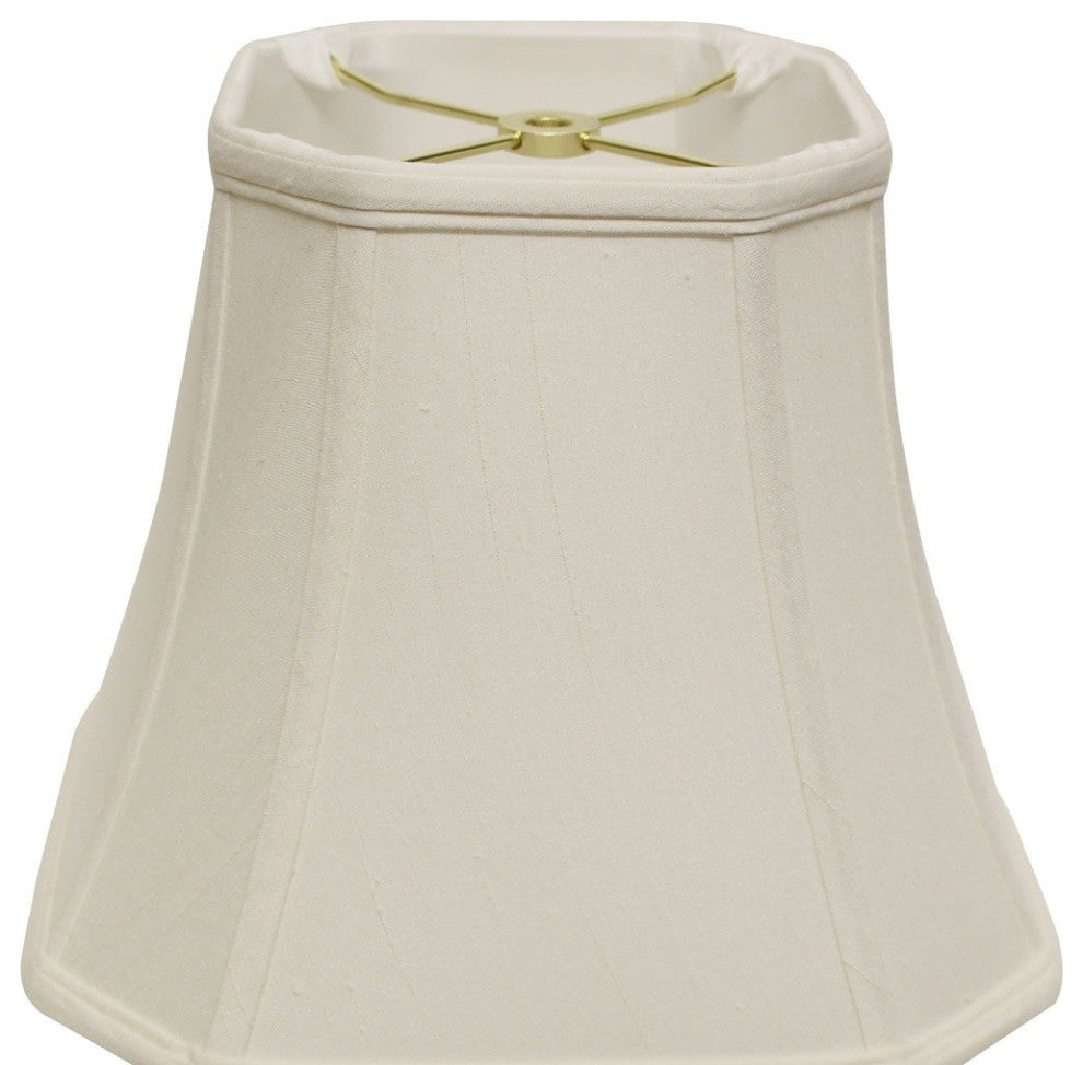 15" White Slanted Square Bell Monay Shantung Lampshade