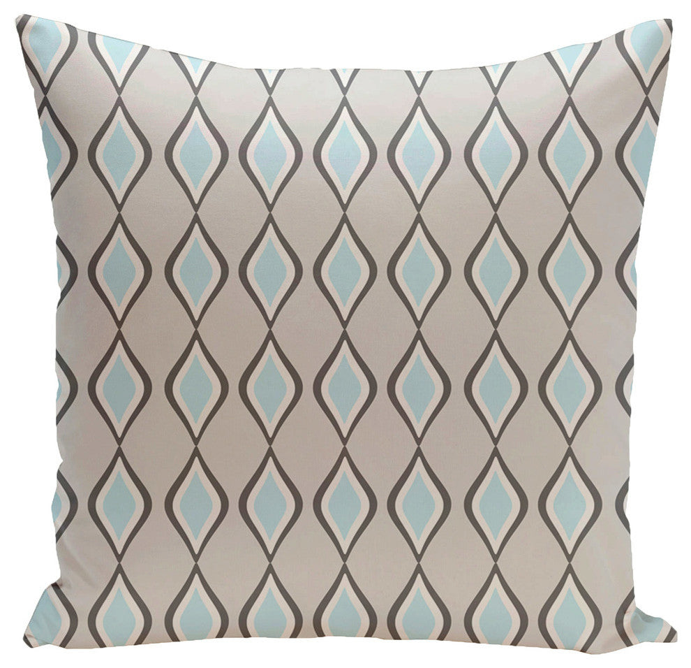 Geometric Decorative Pillow, Paloma Steel Omar, 18"x18"