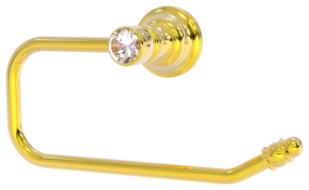 Carolina Crystal Euro Style Toilet Tissue Holder, Polished Brass