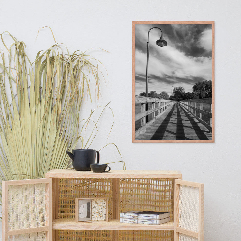 Follow the Lines Rural Landscape Framed Photo Paper Wall Art Prints, Red Oak, 24" X 36"