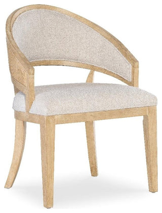 Retreat Cane Barrel Back Fabric Upholstered Chair in Beige by Hooker Furniture