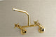 Kingston 8" Adjustable Center Wall Mount Kitchen Faucet, Polished Brass
