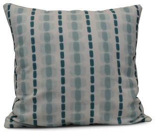 Watercolor Stripe, Stripe Print Pillow, Teal, 16"x16"