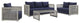 Aura 4 Piece Outdoor Patio Wicker Rattan Set Gray Navy
