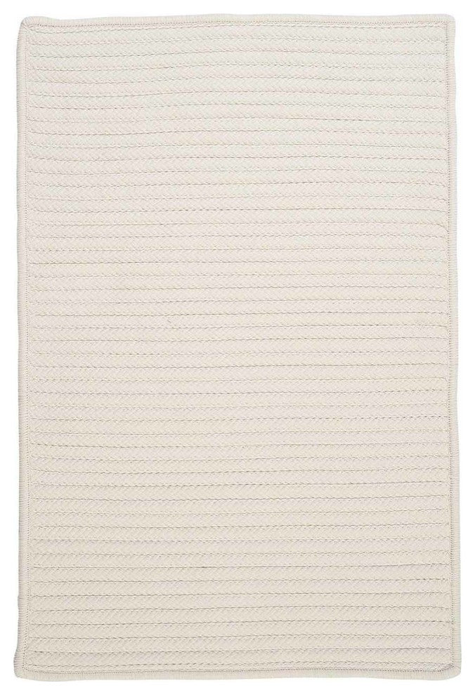Simply Home Solid H141 White Indoor/Outdoor Area Rug, Rectangular 2'x12'