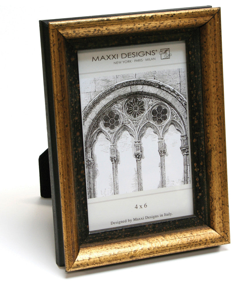 Arezzo Antique Frame, Gold With Antique Black, 4"x6"