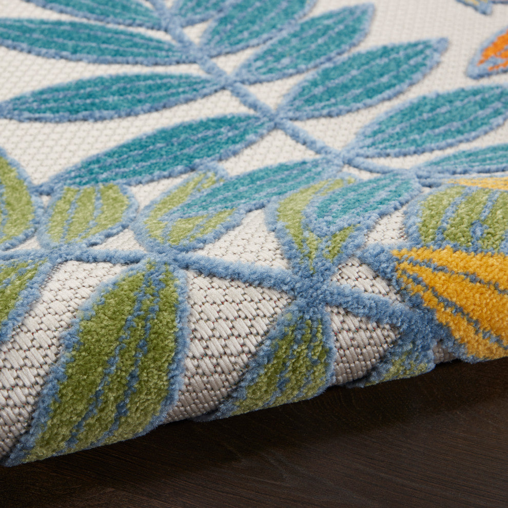 Nourison Aloha 7' x 10' Ivory/Multi Tropical Area Rug