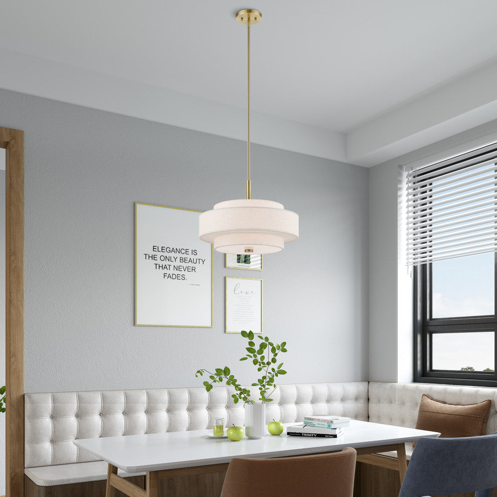 Monroe 4 Light Antique Brass Pendant Chandelier
